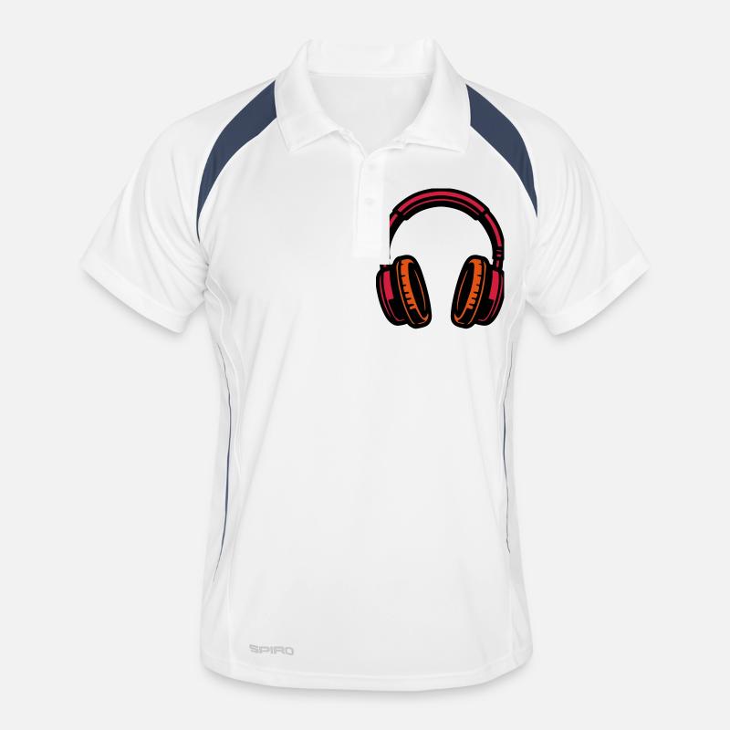 Kopfhörer Symbol Musik Männer Polo atmungsaktiv