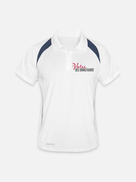 vater des braeutigams - Männer Polo atmungsaktiv - Weiß/Navy - Vorne