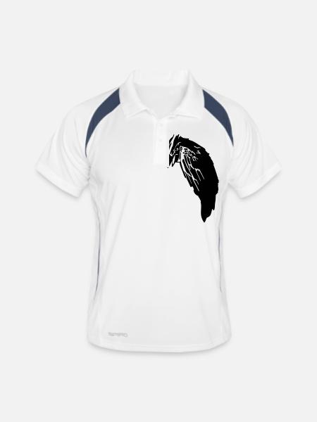 Black Crow Raabe - Männer Polo atmungsaktiv - Weiß/Navy - Vorne