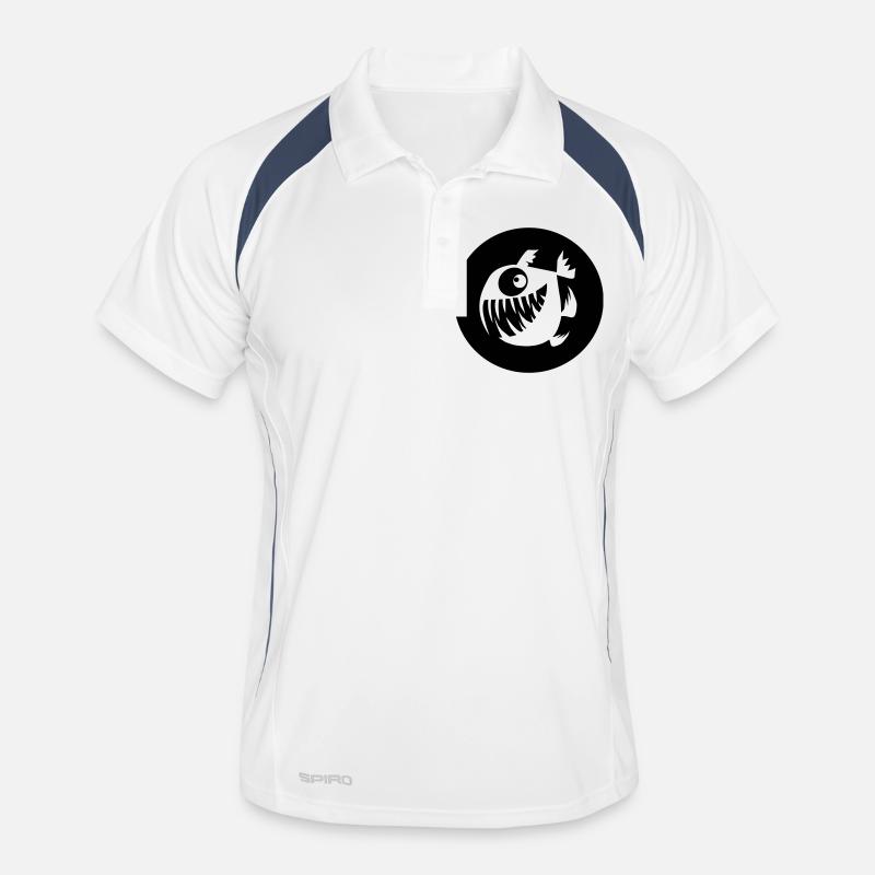 Frohe Perry Blase - Männer Polo atmungsaktiv - Weiß/Navy