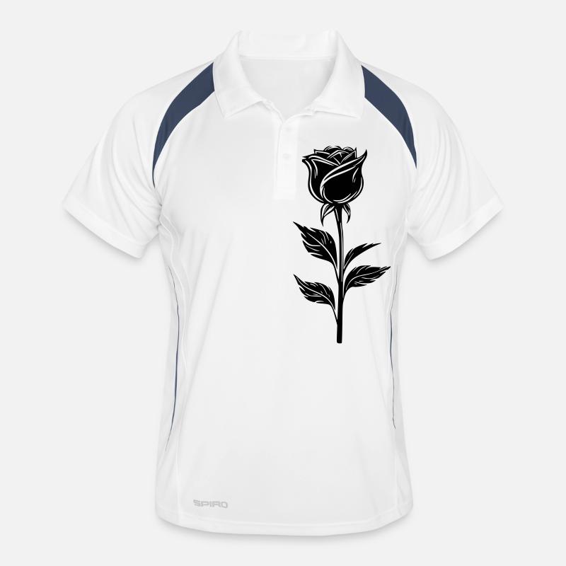 Simple rose design Men's Polo breathable