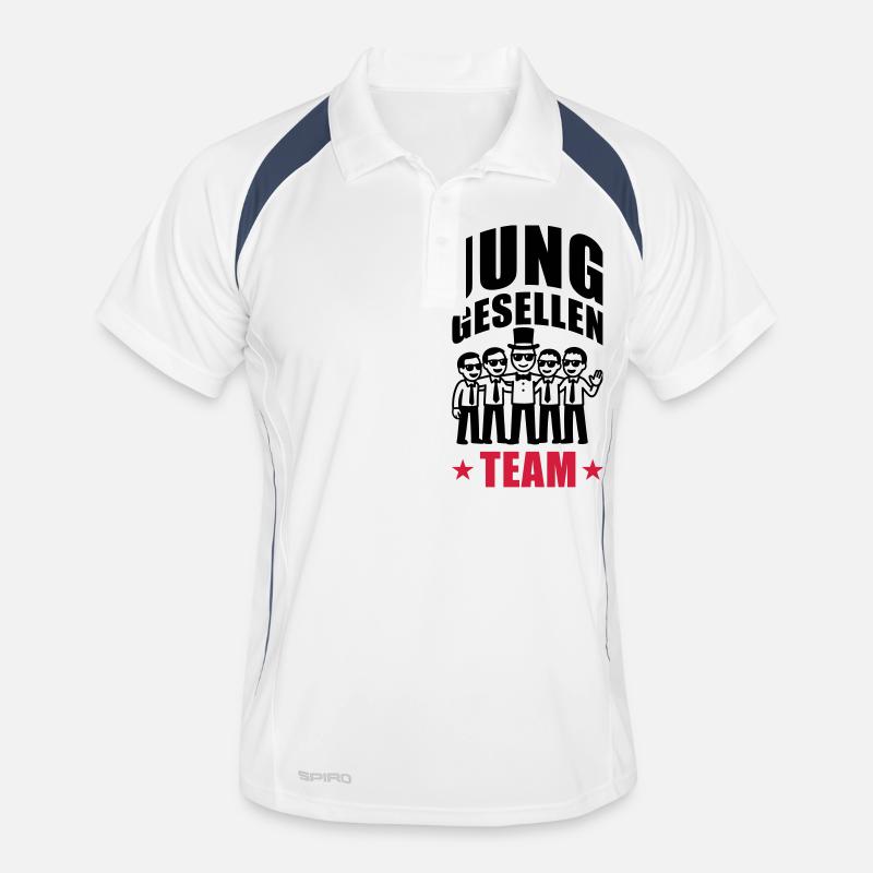 Junggesellen Team Jga - Männer Polo atmungsaktiv - Weiß/Navy