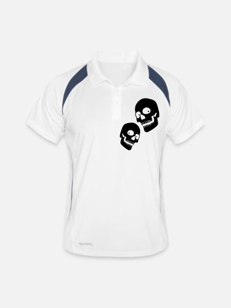 2 skulls - Men's Polo breathable - white/navy - Front