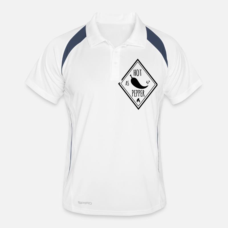 Hot as pepper - Männer Polo atmungsaktiv - Weiß/Navy
