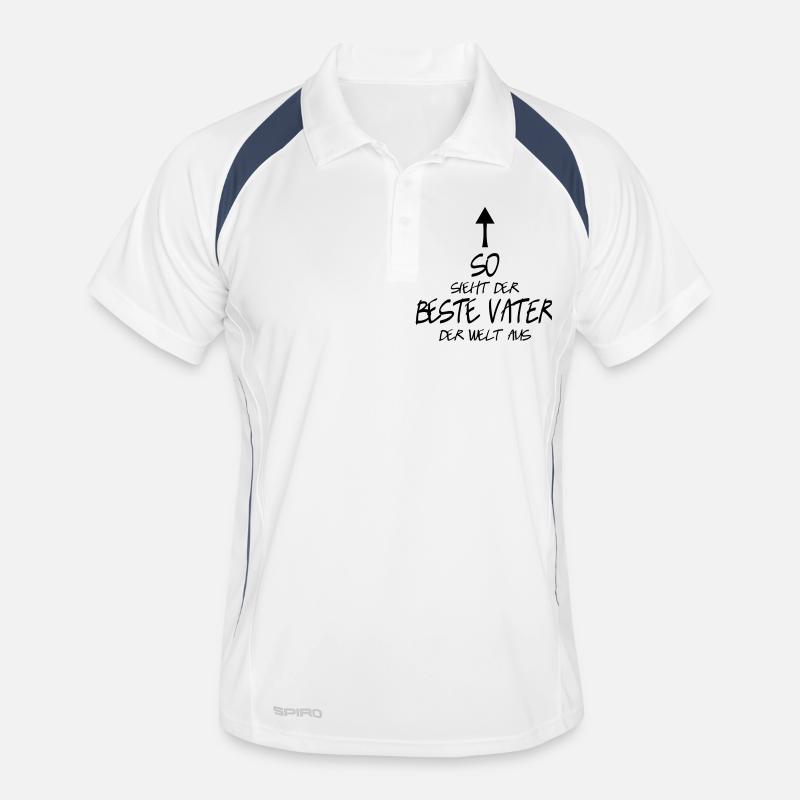 papa - Männer Polo atmungsaktiv - Weiß/Navy