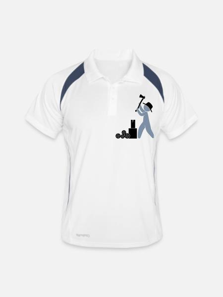 Hache de bûcheron Ranger - Polo respirant Homme - blanc/marine - Devant