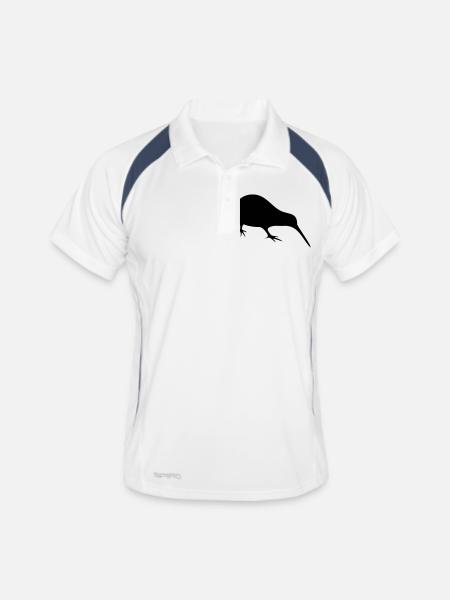 Kiwi - Männer Polo atmungsaktiv - Weiß/Navy - Vorne