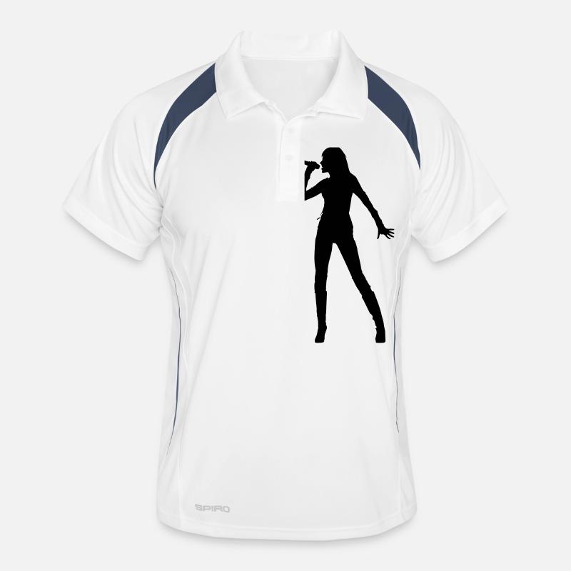 Singer and Dancer Silhouette vector design Men's Polo breathable