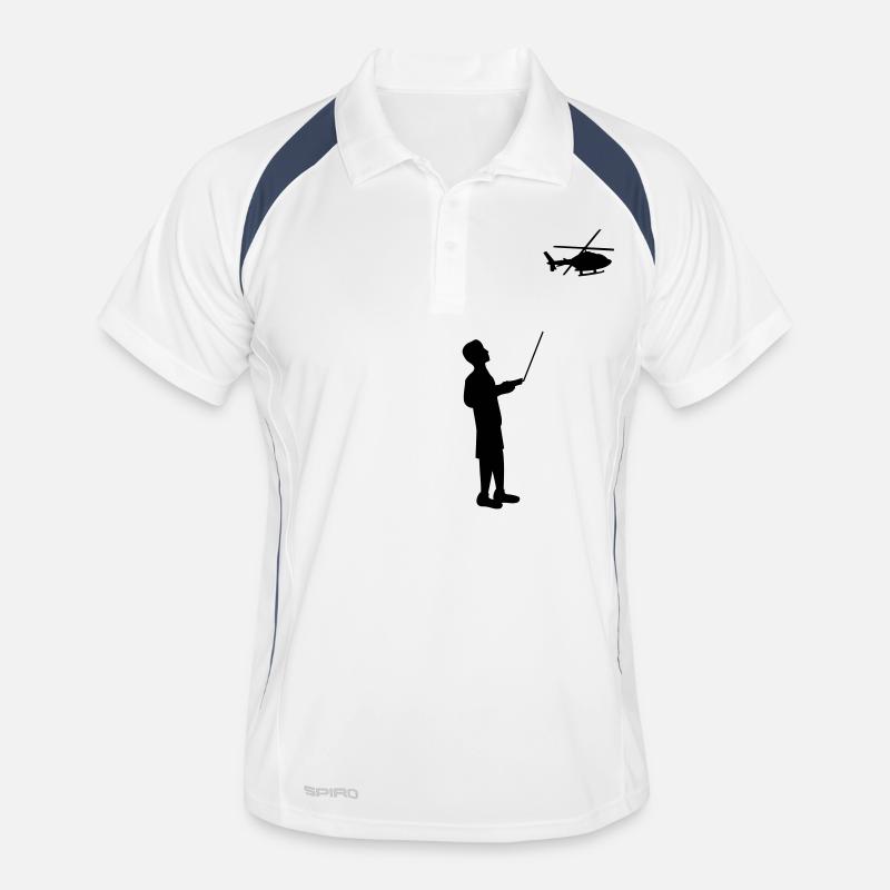 Remote-controlled model helicopter remote control - Men's Polo breathable - white/navy