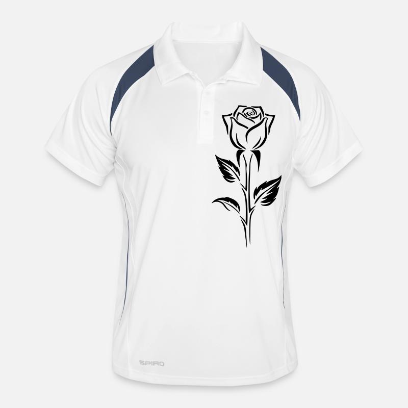 Simple rose logo design Men's Polo breathable