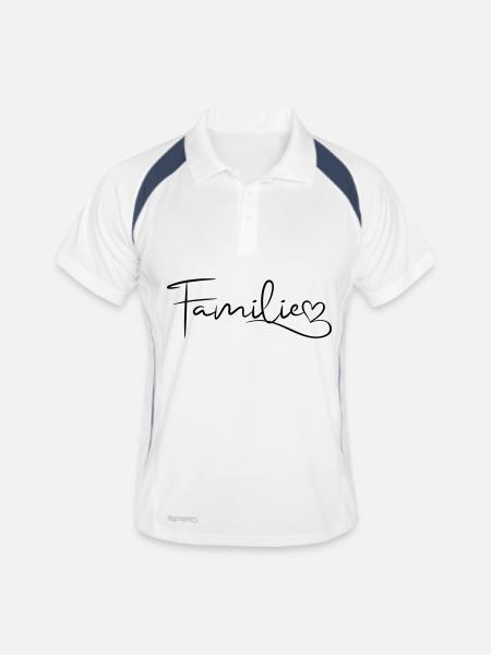 Family Font with Heart - Men's Polo breathable - white/navy - Front