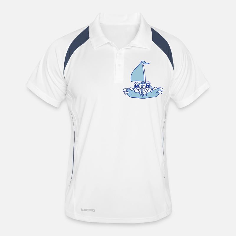 Cute Funny Boat Waves Sailing Face Smiling Men's Polo breathable