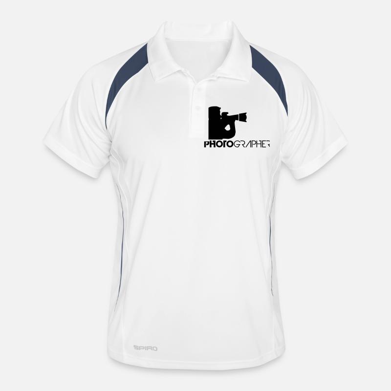Photographer Text Logo Design Men's Polo breathable