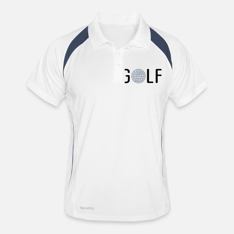 Golf - Männer Polo atmungsaktiv - Weiß/Navy