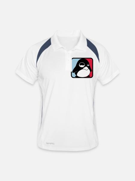 TUX League, LINUX - Men's Polo breathable - white/navy - Front