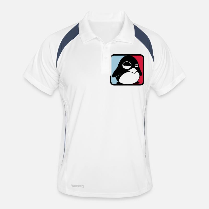 TUX League, LINUX - Men's Polo breathable - white/navy