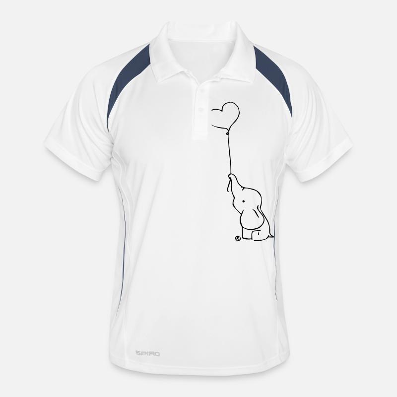 Elefantastisch - Männer Polo atmungsaktiv - Weiß/Navy