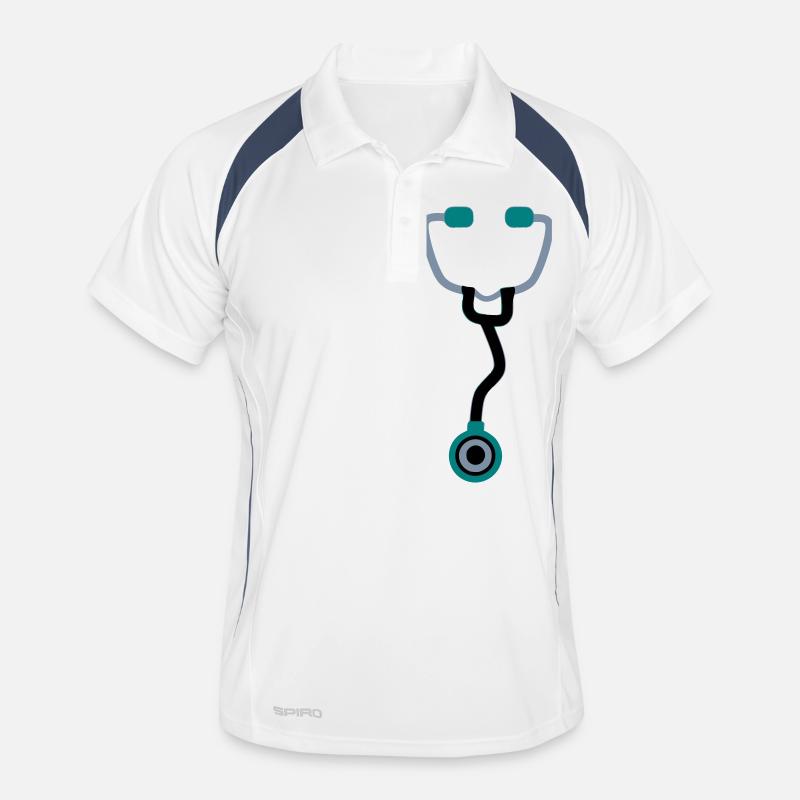 stetoskop - Men's Polo breathable - white/navy