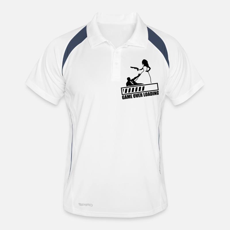 game_over_loading_fa1 - Men's Polo breathable - white/navy