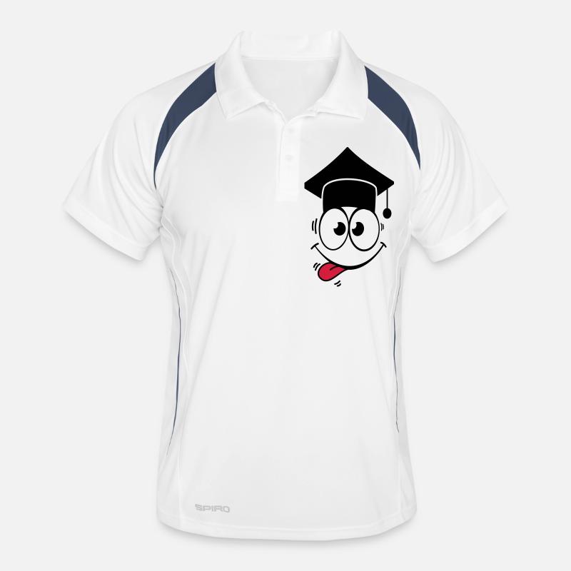 Gesicht Absolvent 1 - Männer Polo atmungsaktiv - Weiß/Navy