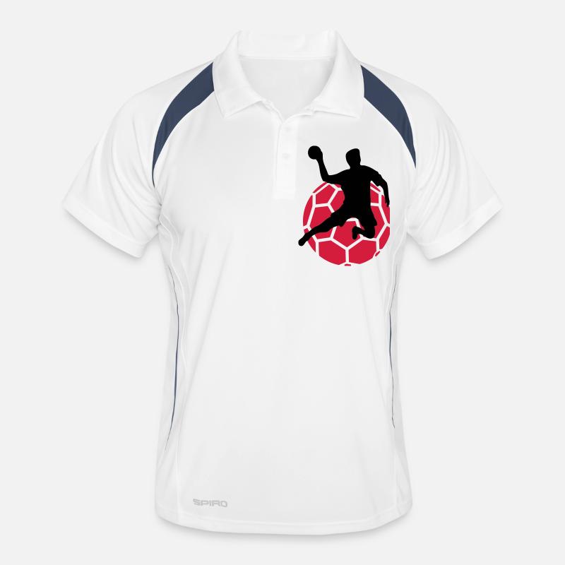 handball - Männer Polo atmungsaktiv - Weiß/Navy