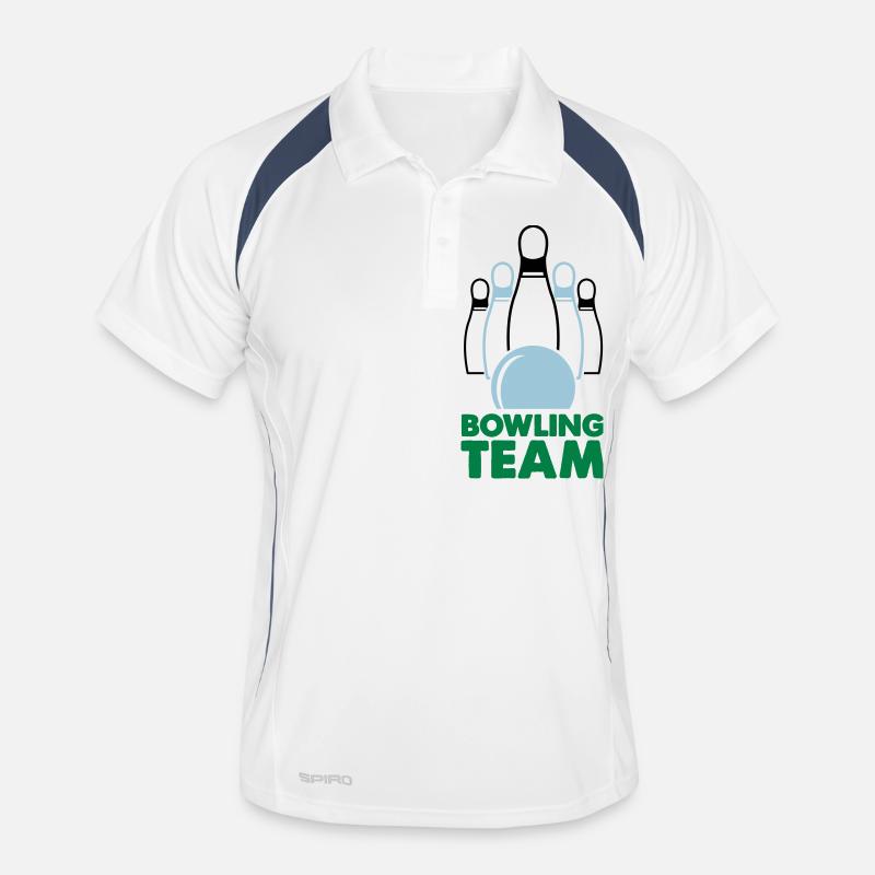 bowling team1 - Männer Polo atmungsaktiv - Weiß/Navy