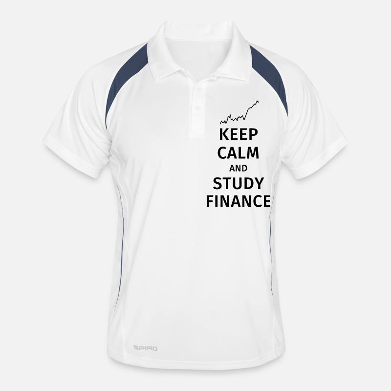 keep calm and study finance Polo respirant Homme