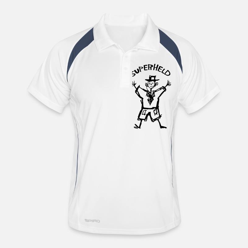 Kinderzeichnung Superheld Männer Polo atmungsaktiv