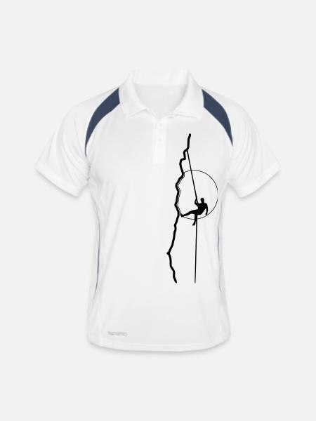 Grimpeur rappel au soleil (1c) - Polo respirant Homme - blanc/marine - Devant