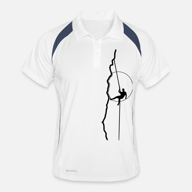 Climber rappelling in the sun (1c) Men's Polo breathable