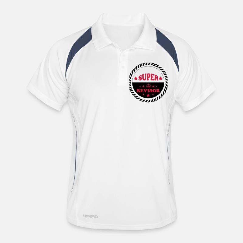 Super revisor - Männer Polo atmungsaktiv - Weiß/Navy