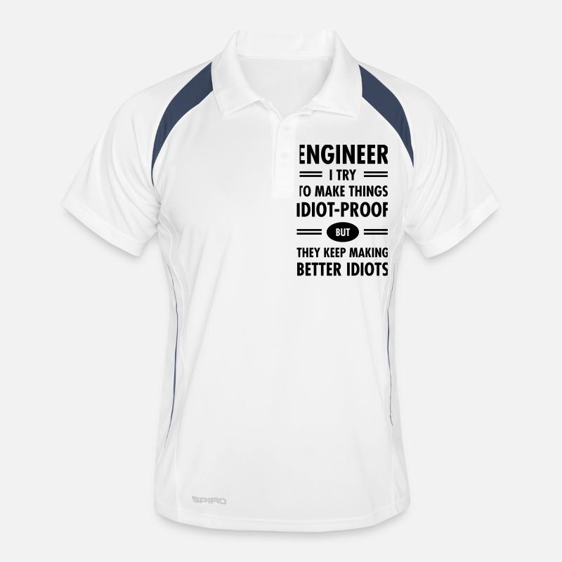 Engineer - Try To Make Things Idiot-Proof Polo respirant Homme