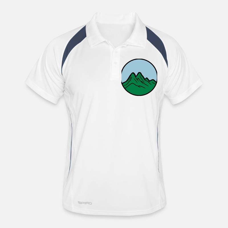 berge 2 - Männer Polo atmungsaktiv - Weiß/Navy