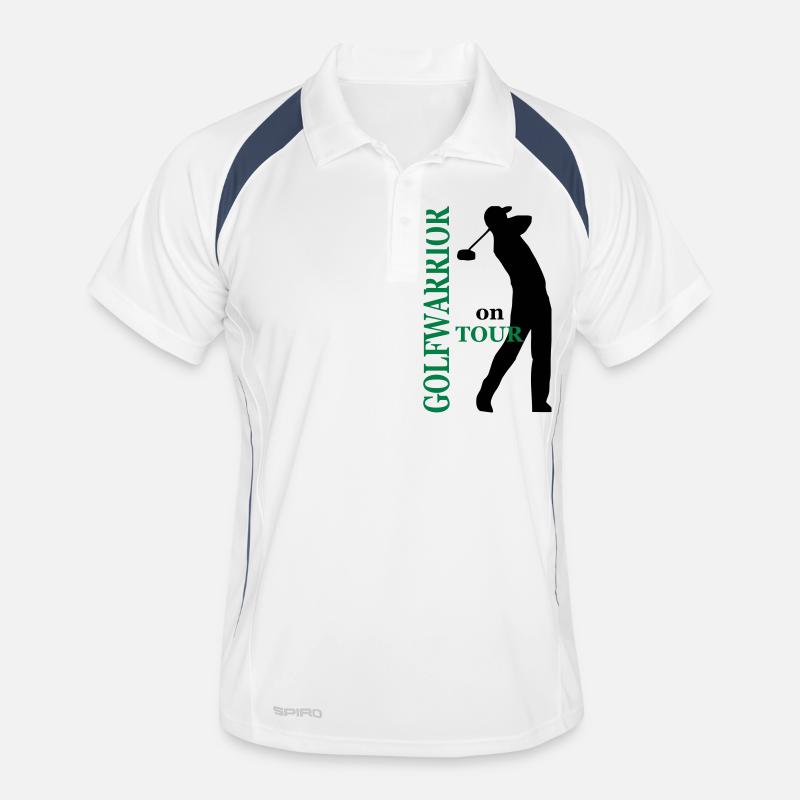 Golf - Männer Polo atmungsaktiv - Weiß/Navy