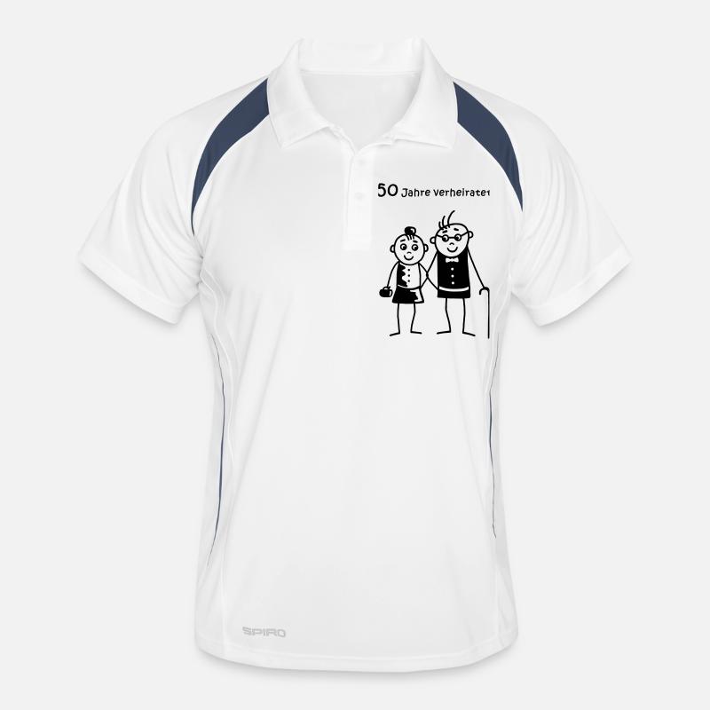 Married 50 years - Men's Polo breathable - white/navy