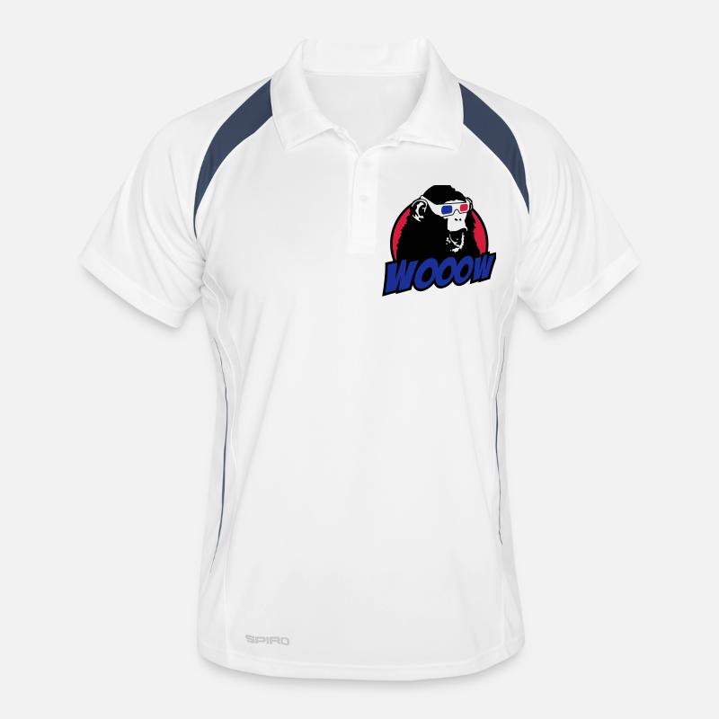 3D Glasses amazed Monkey Männer Polo atmungsaktiv