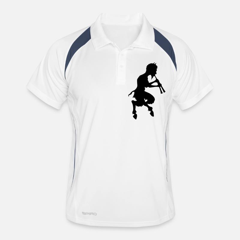 pan faun devil devil - Men's Polo breathable - white/navy