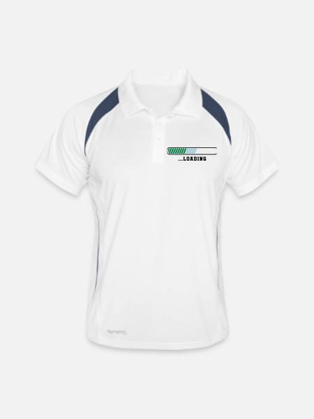 Loading - Men's Polo breathable - white/navy - Front