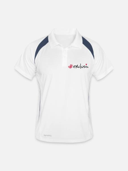 exclusively - Men's Polo breathable - white/navy - Front