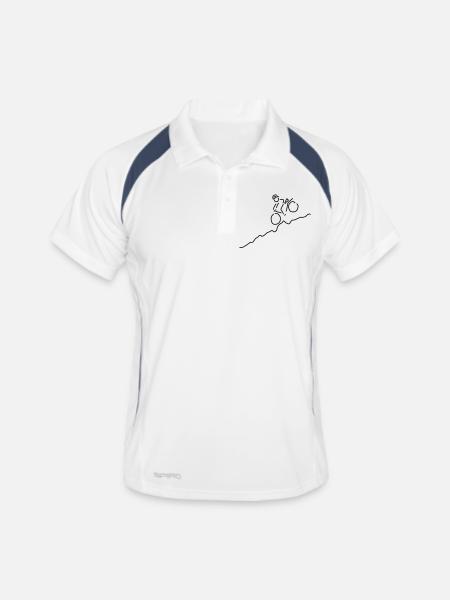 downhill mit fahrrad - Männer Polo atmungsaktiv - Weiß/Navy - Vorne