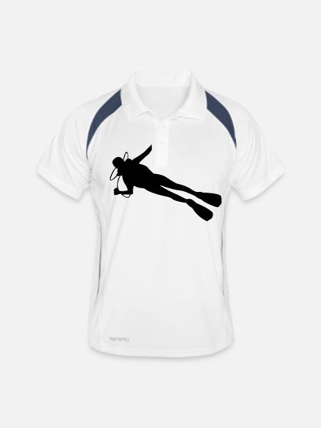 scuba diver - Men's Polo breathable - white/navy - Front