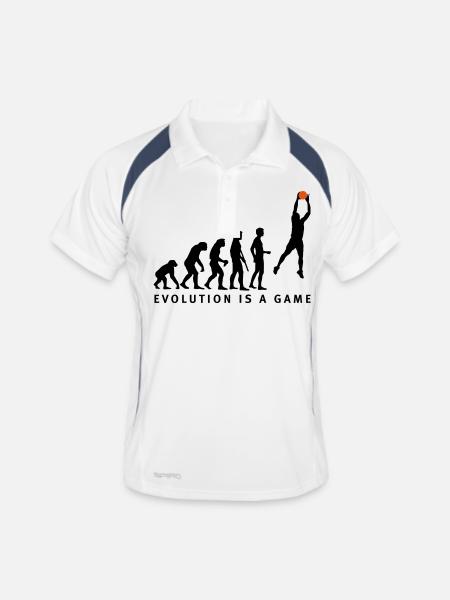 evolution_basketball_062011_b_2c - Polo respirant Homme - blanc/marine