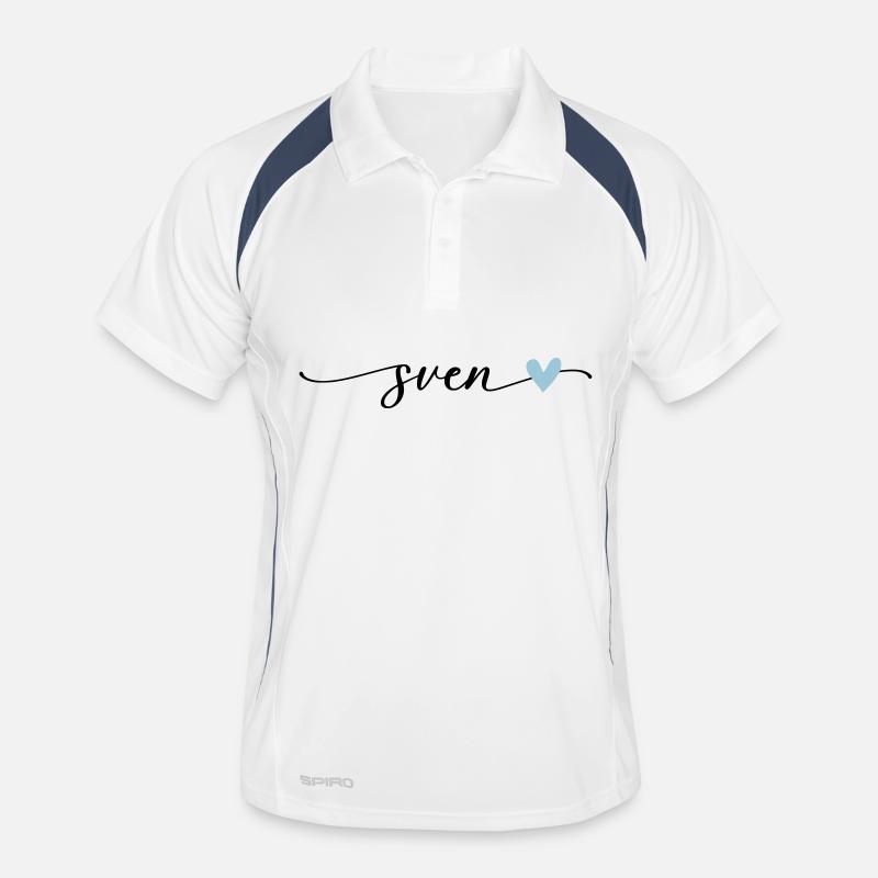 Sven Name Calligraphie Police Polo respirant Homme