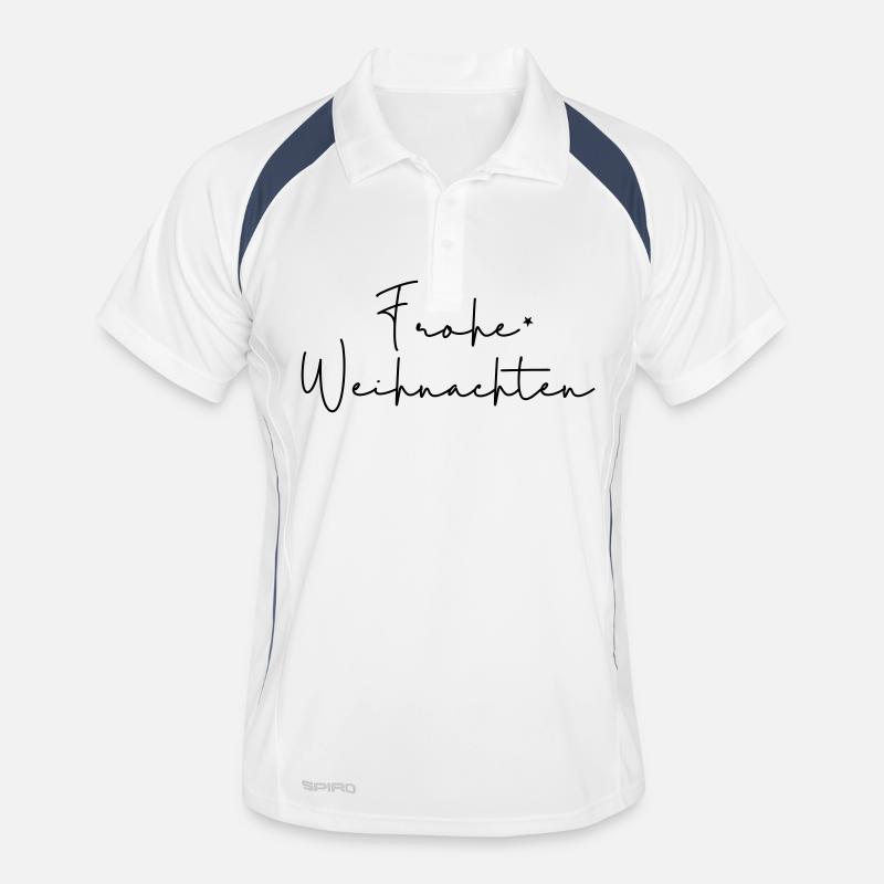 Frohe Weihnachten - Männer Polo atmungsaktiv - Weiß/Navy