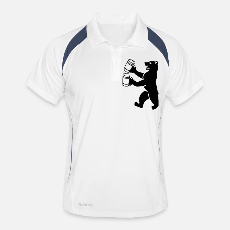 berlin bear german beer funny humor Men's Polo breathable