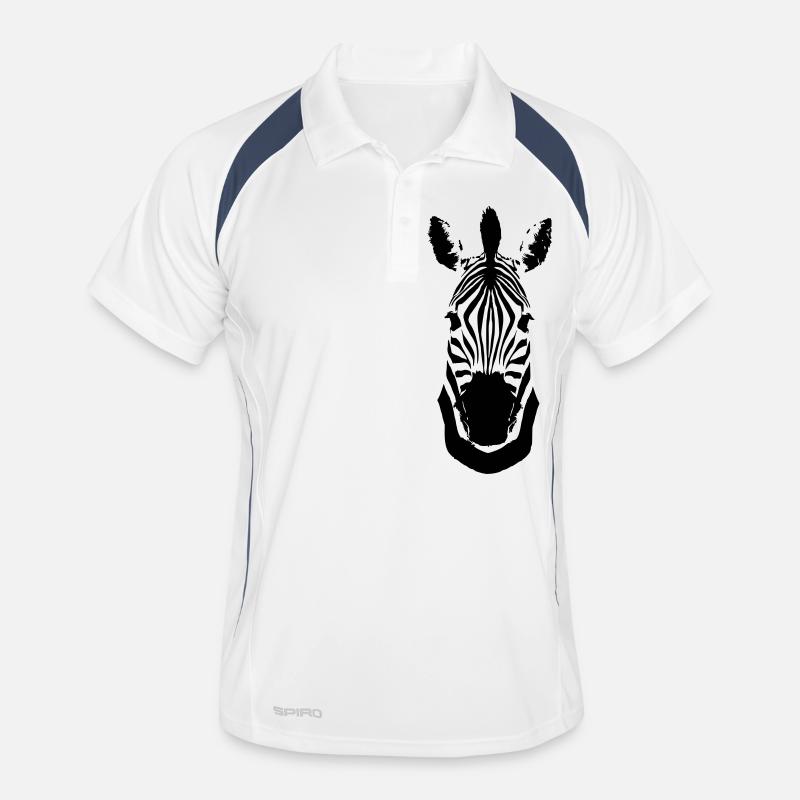 Zebra - Männer Polo atmungsaktiv - Weiß/Navy
