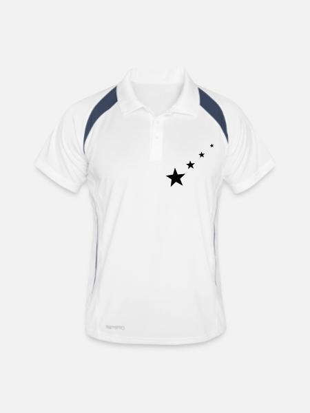 Etoiles - Polo respirant Homme - blanc/marine - Devant