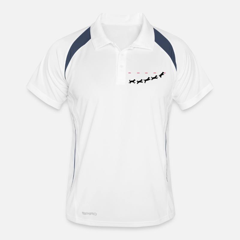 Frisbee dog - Männer Polo atmungsaktiv - Weiß/Navy