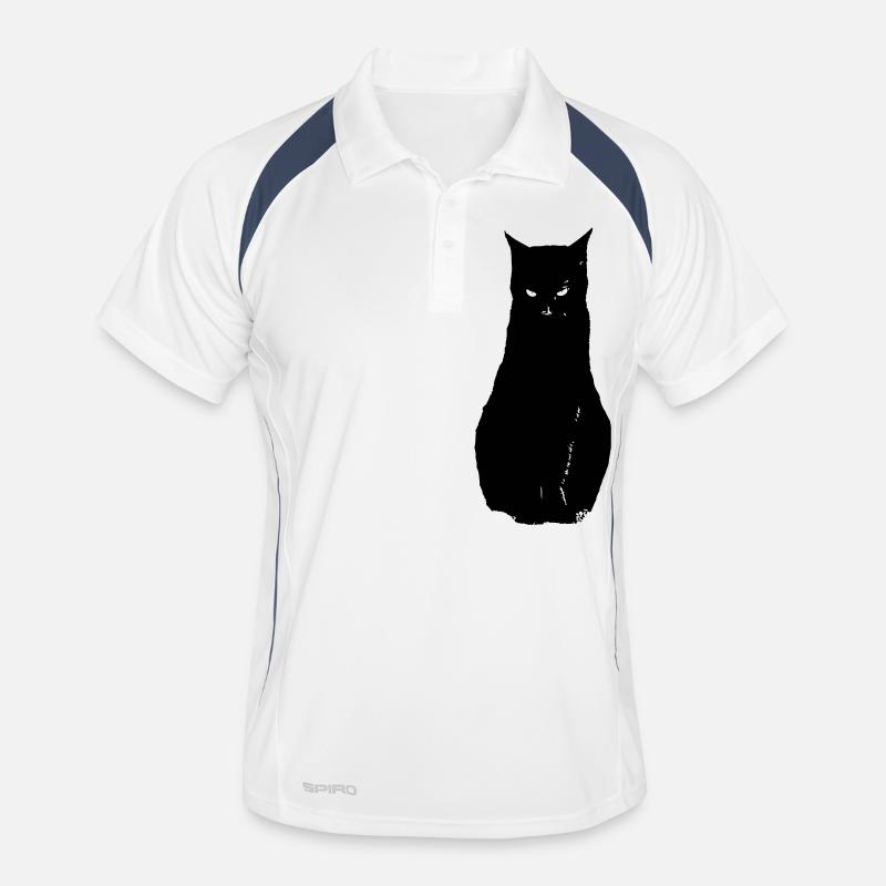 Chat noir, black cat Polo respirant Homme