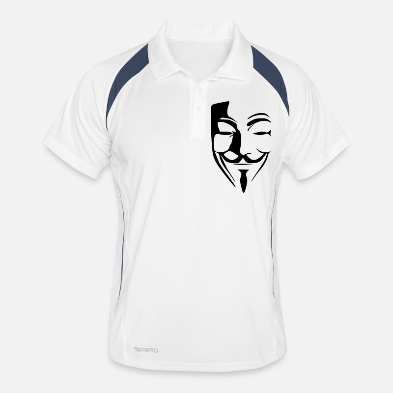 anonymous - Men's Polo breathable - white/navy